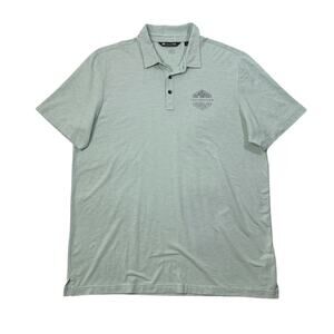 Travis Mathew Shirt Mens 2XL XXL Mint Sun Rays Golf Polo Floral Hexagon Graphic